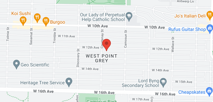 map of 4184 W 12TH AVENUE